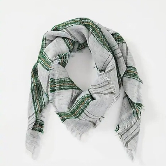 J. Jill Accessories - J. Jill Balsam Fringed Scarf with Grays & Greens